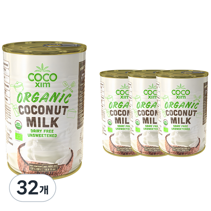 코코씸 쿠킹용 코코넛 밀크 오가닉, 400ml, 32개