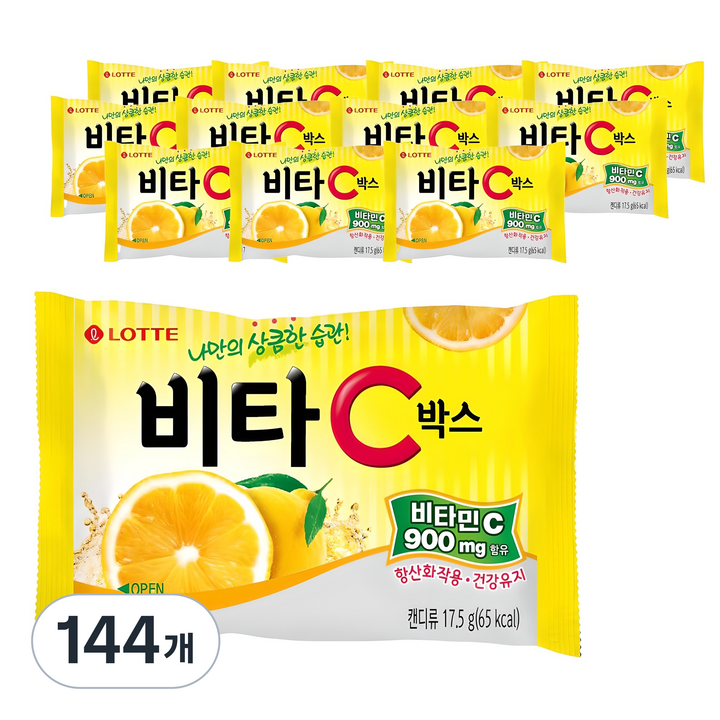 롯데웰푸드 비타C박스 캔디, 17.5g, 144개