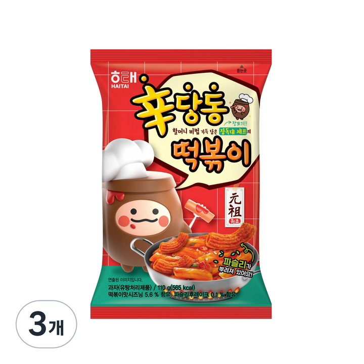 해태제과 신당동 떡볶이, 110g, 3개