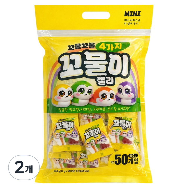 꼬물이 젤리 50p, 2개, 600g