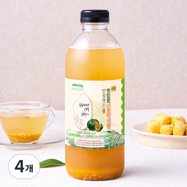 프레시오늘 안성엿기름 햇찹쌀 단호박식혜, 1L, 4개