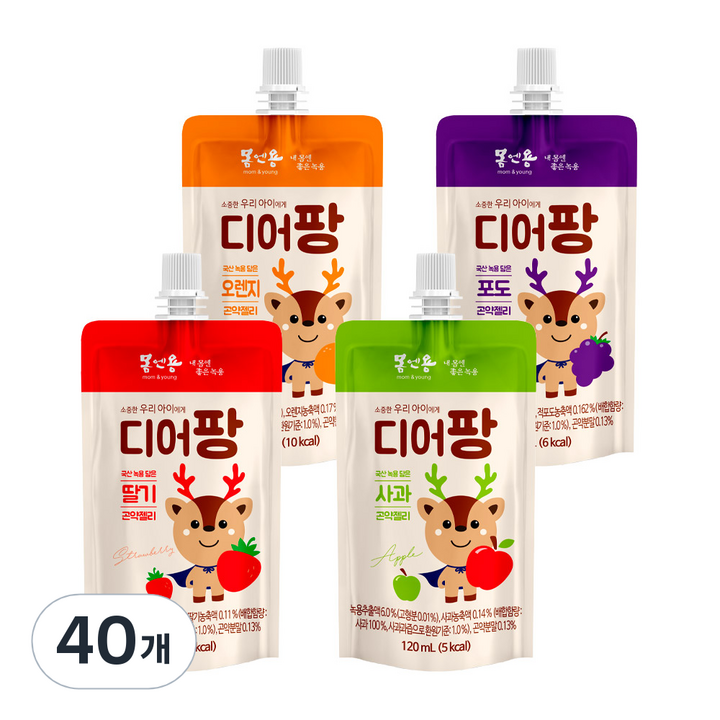 몸엔용 디어팡 녹용 곤약젤리, 40개, 120ml