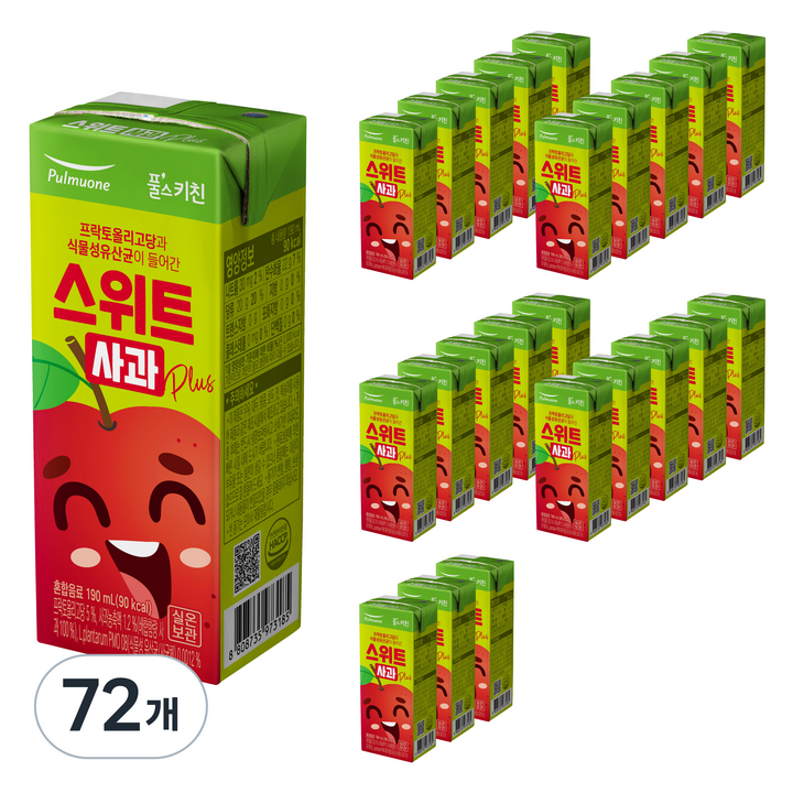 풀스키친 스위트사과 플러스 음료, 190ml, 72개