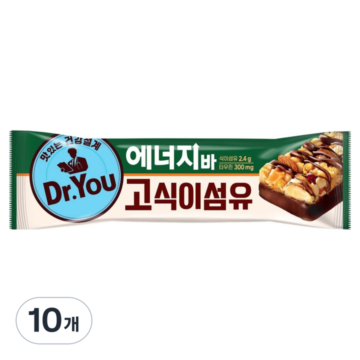 닥터유 에너지바 고식이섬유, 10개, 40g