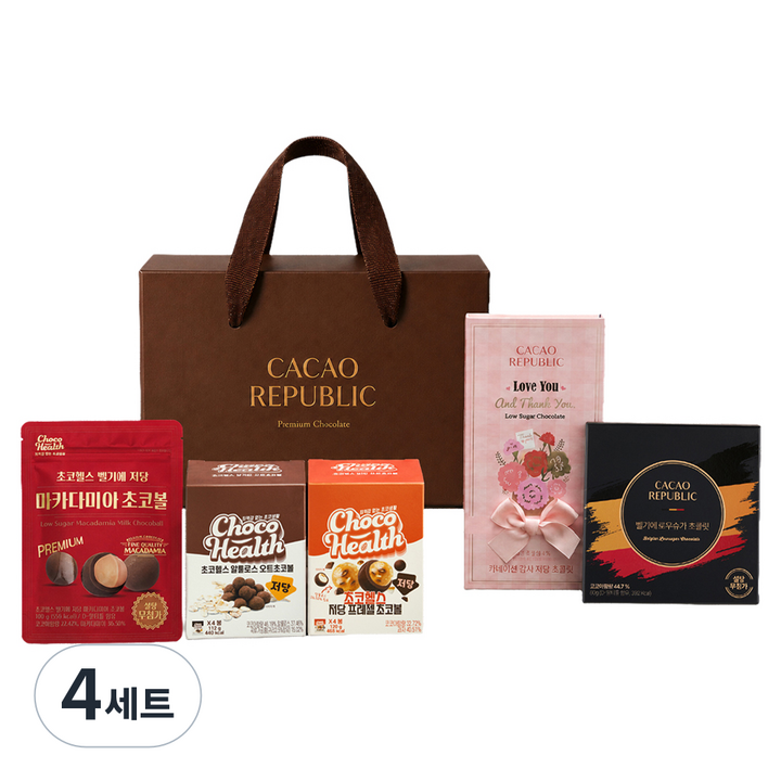초코헬스 프리미엄 저당 초콜릿 선물세트 512g, 4세트