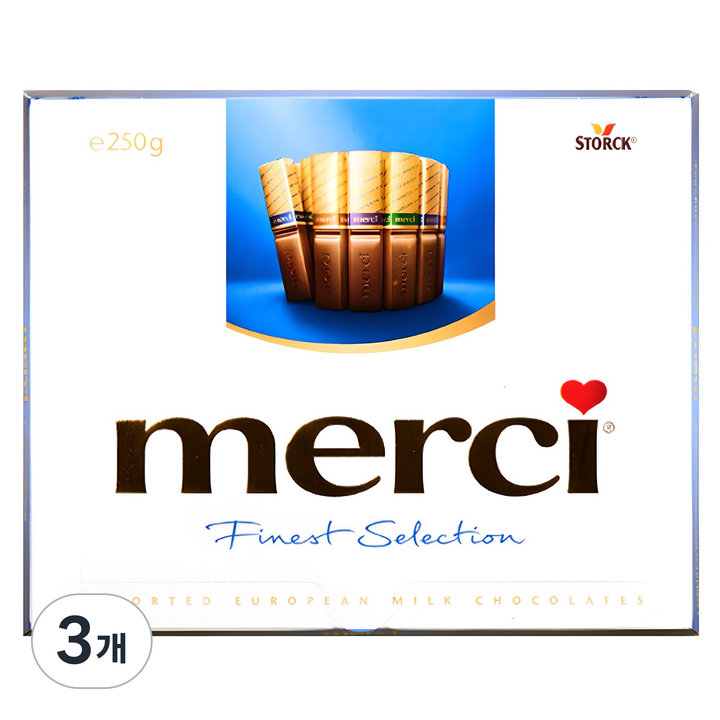메르시 파이니스트 셀렉션 초콜릿 블루, 250g, 3개