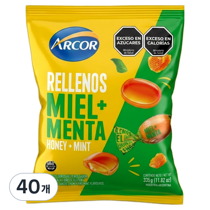 아코르 허니 민트향 캔디, 335g, 40개