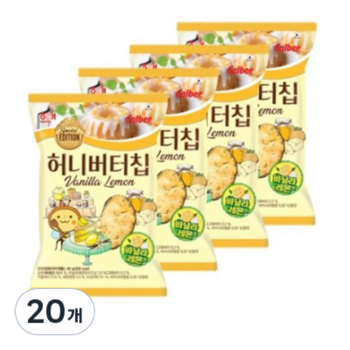 허니버터칩 바닐라레몬, 60g, 20개