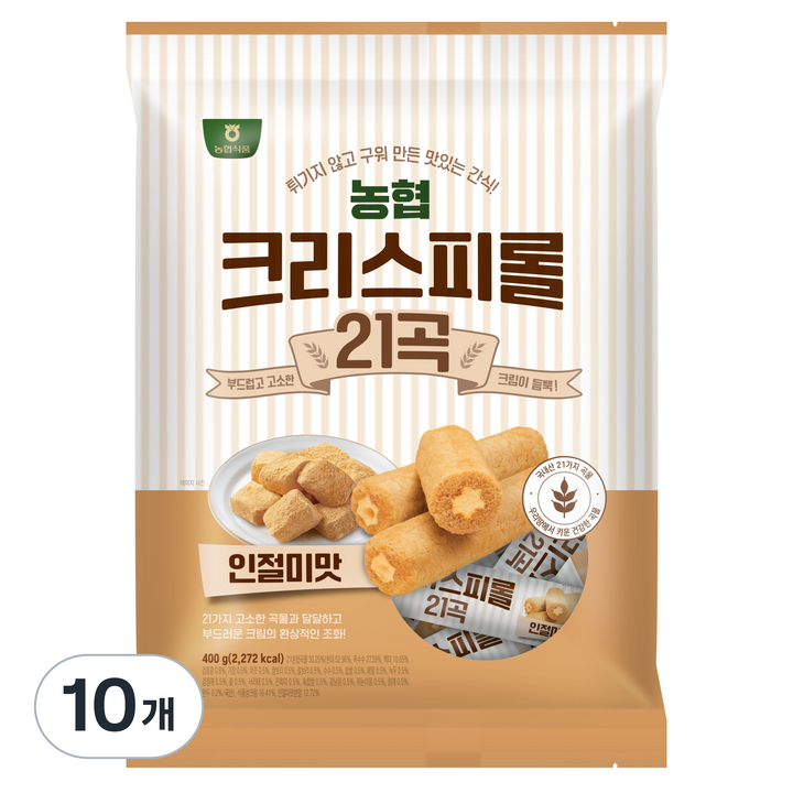 농협식품 크리스피롤 21곡 인절미맛, 400g, 10개