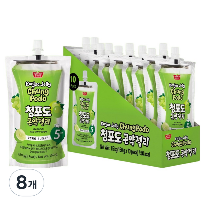 뉴트리션앤테이스트 청포도 곤약젤리, 1.5kg, 8개