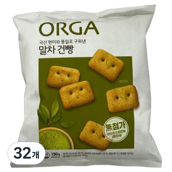 올가홀푸드 말차 건빵, 150g, 32개