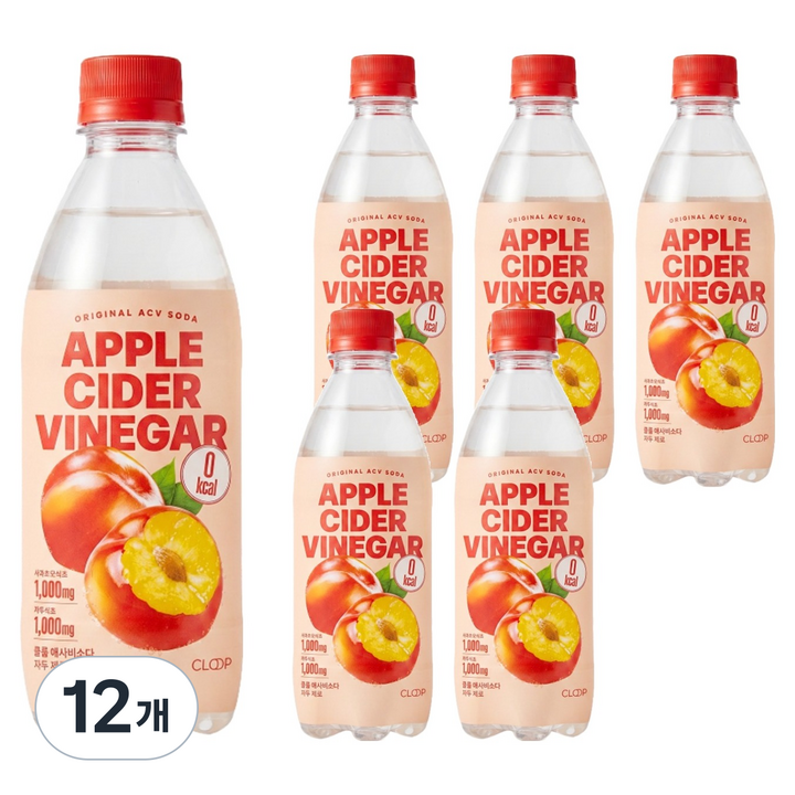 클룹 애사비소다 자두 제로 탄산음료, 12개, 500ml