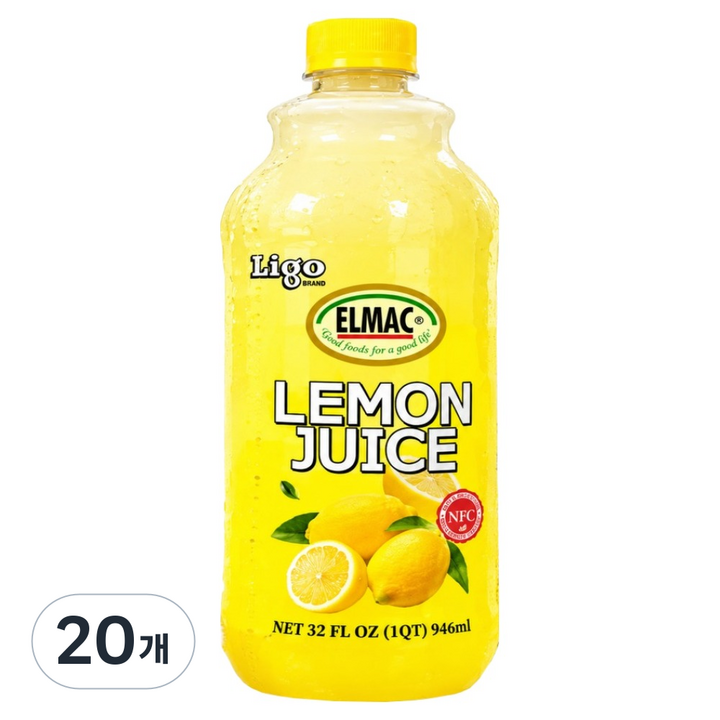 엘막 리고 레몬주스, 20개, 946ml