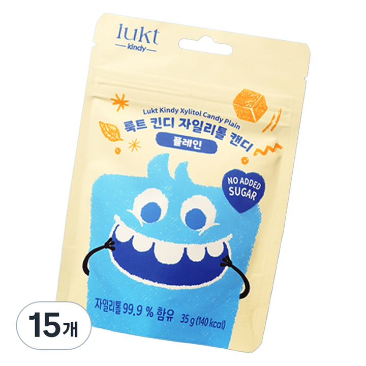 룩트 킨디 자일리톨 캔디 플레인, 35g, 15개