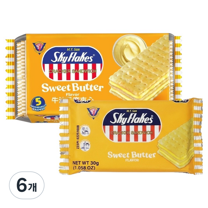 스카이플레이크 크래커 샌드 버터향, 150g, 6개