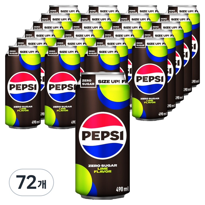 펩시 콜라 제로슈거 라임향, 490ml, 72개