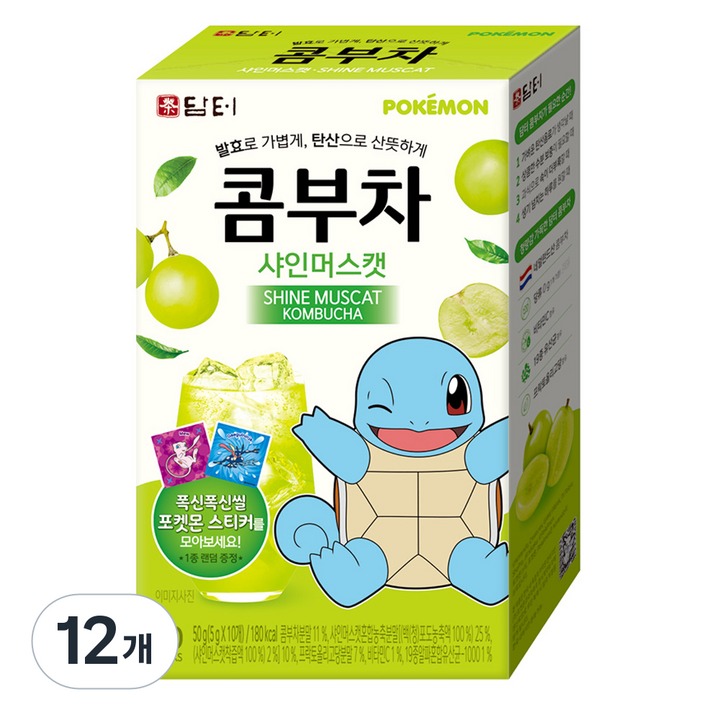담터 포켓몬 콤부차 샤인머스캣, 5g, 10개입, 12개