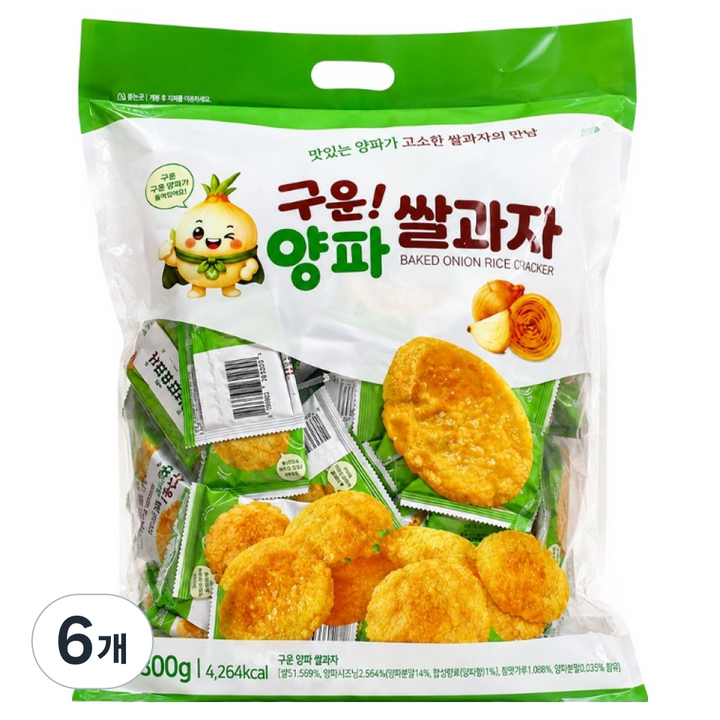 구운 양파 쌀과자, 800g, 6개