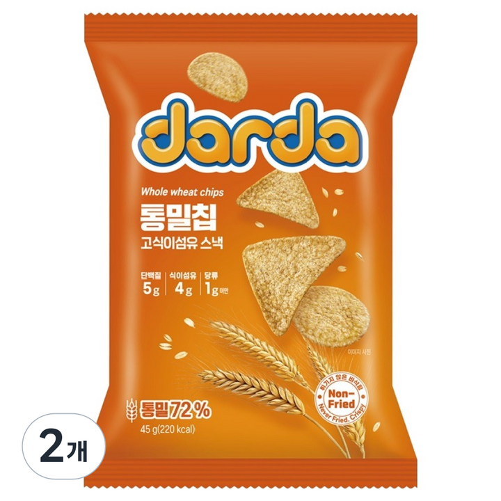 다르다 통밀칩, 45g, 2개