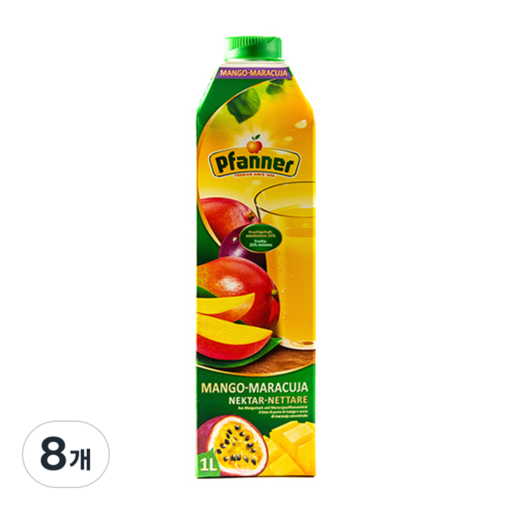 파너 망고 패션후르츠 음료, 1L, 8개