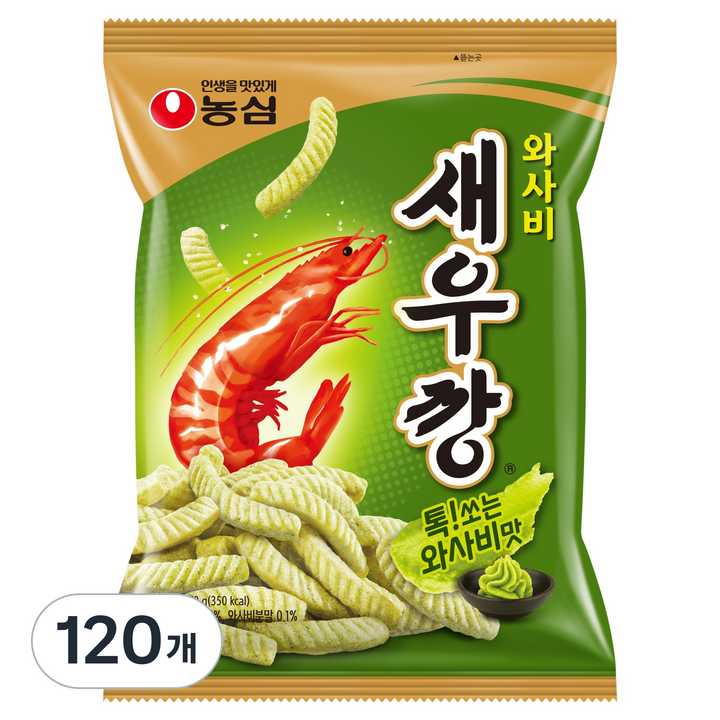농심 와사비 새우깡, 70g, 120개