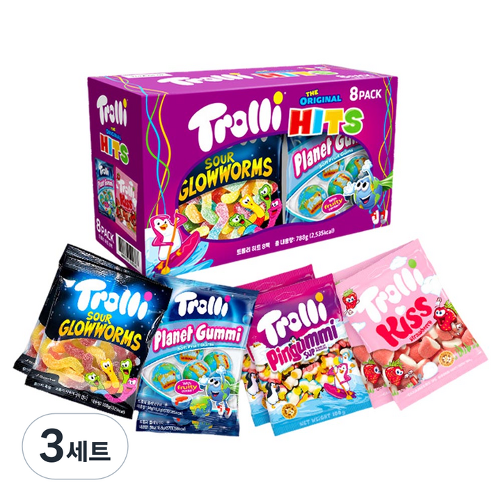 트롤리 젤리히트 4종 x 2p 세트, 3세트, 788g