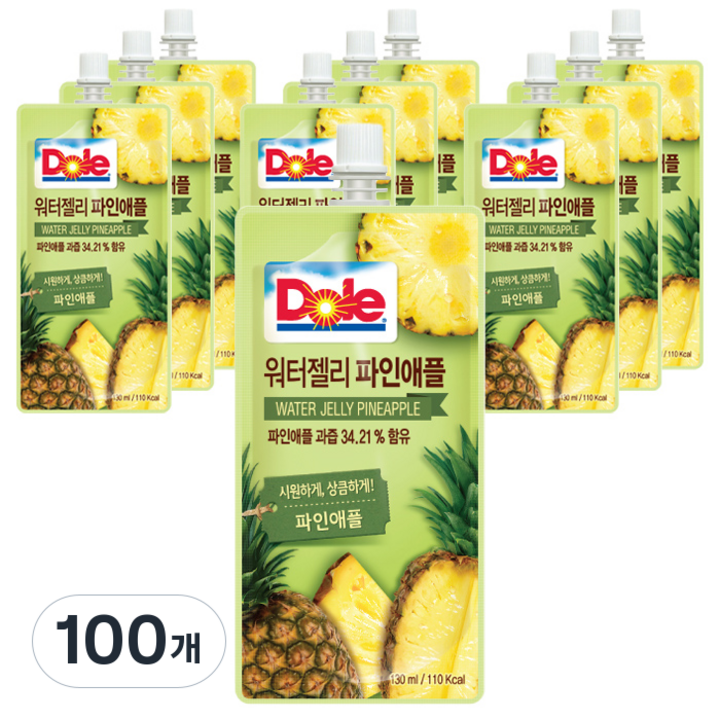 돌 워터 젤리 파인애플, 130ml, 100개