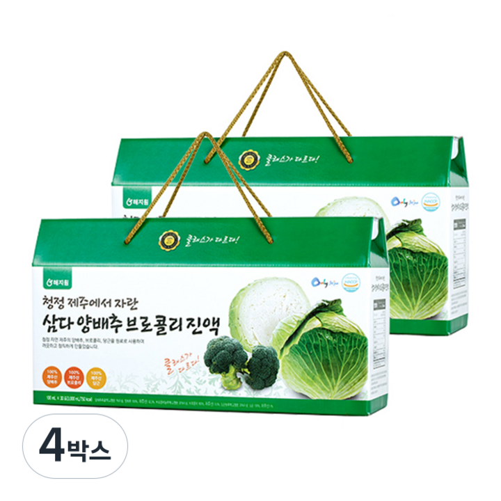 해지원 제주 삼다 양배추 브로콜리 진액, 3L, 4박스