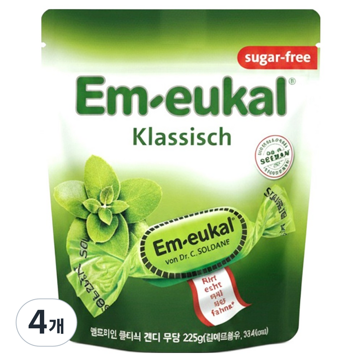 엠오이칼 클래식 무설탕 스텐딩백, 225g, 4개