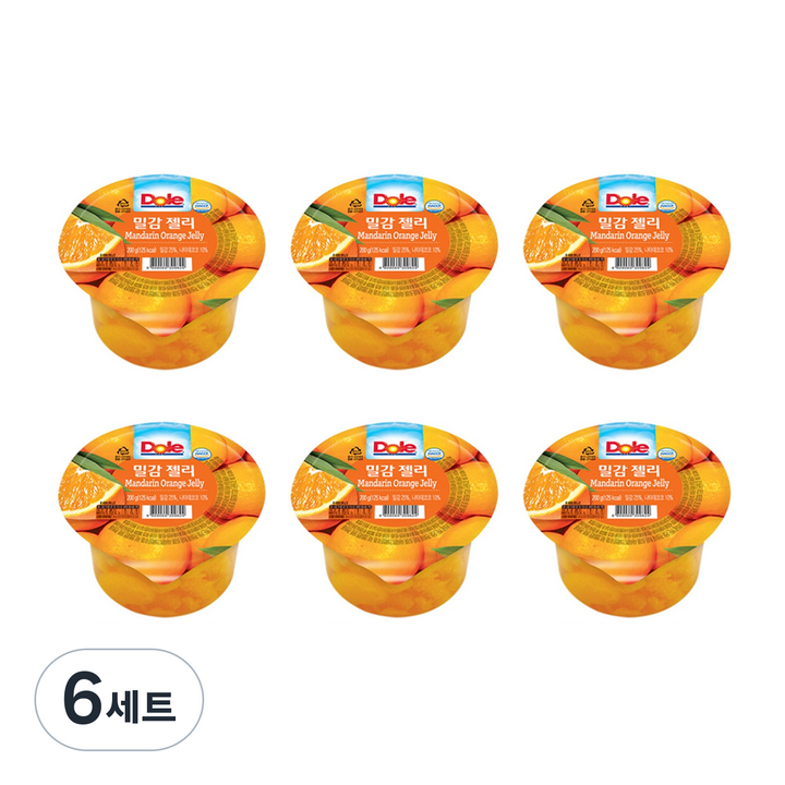 돌 과일 컵젤리 밀감젤리 6개입, 200g, 6세트
