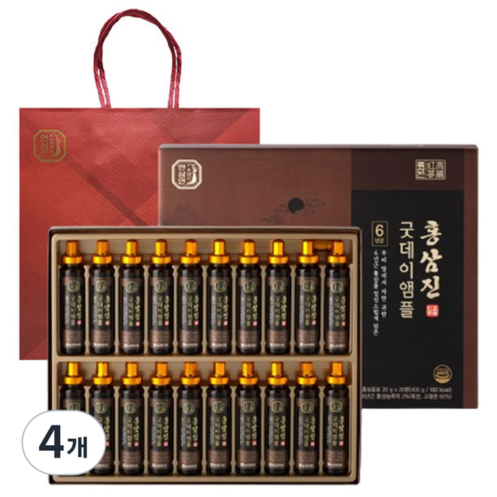 한삼인 홍삼진 굿데이 앰플 20g + 쇼핑백, 400g, 4세트