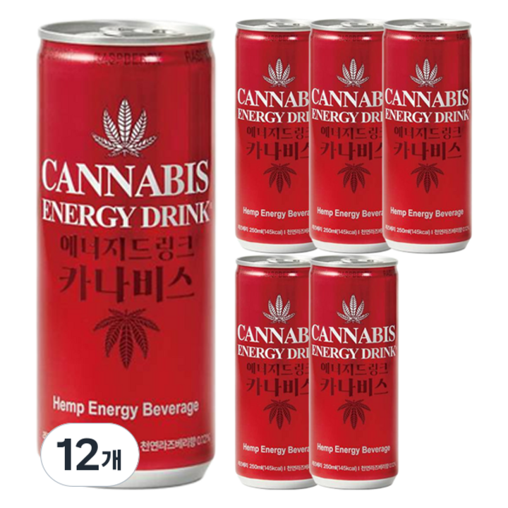카나비스에너지드링크 라즈베리, 12개, 250ml