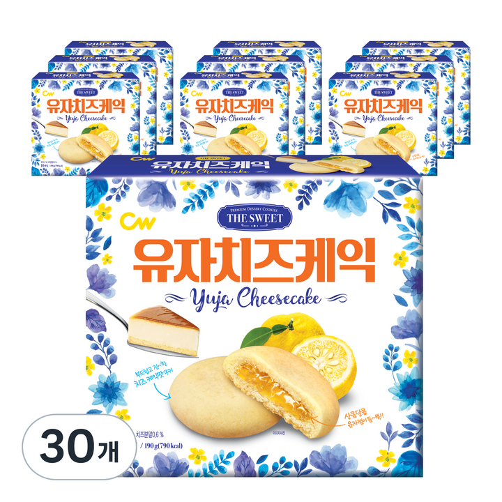 청우식품 유자치즈케익, 190g, 30개