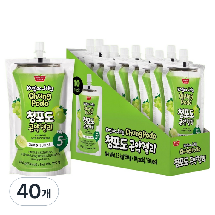뉴트리션앤테이스트 청포도 곤약젤리, 150g, 40개