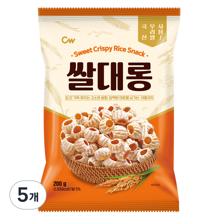 청우식품 쌀대롱, 200g, 5개