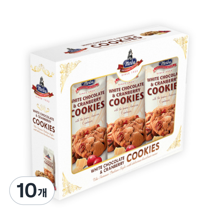 메르바 화이트 초콜릿 & 크렌베리 쿠키, 600g, 10개