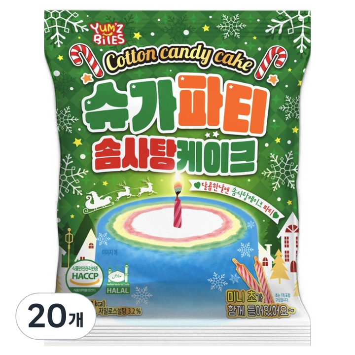 슈가파티 솜사탕 케이크, 20개, 13g