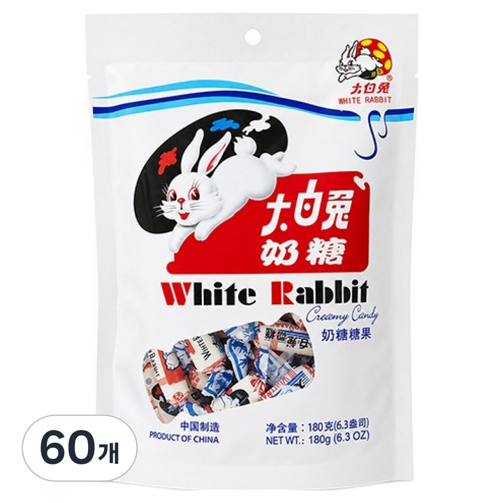 흰토끼사탕 따바이투 토끼사탕 내당당과, 180g, 60개