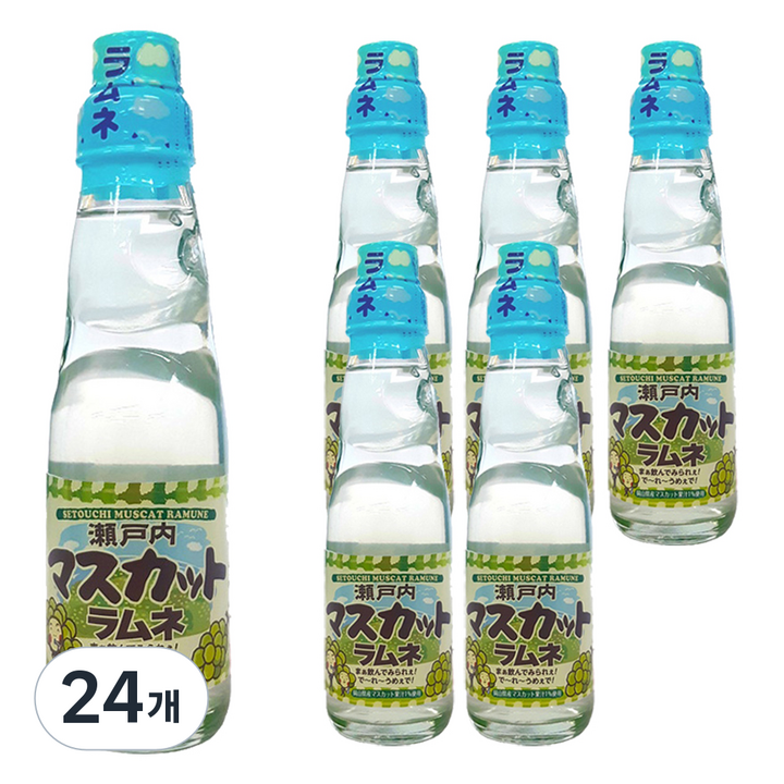 사이토 청포도 라무네 구슬 사이다, 200ml, 24개