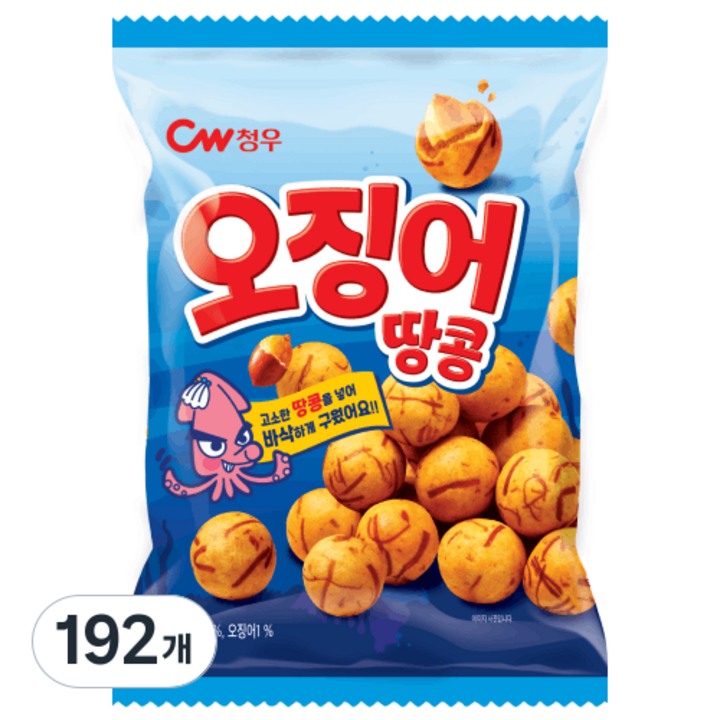 청우식품 오징어땅콩, 90g, 192개