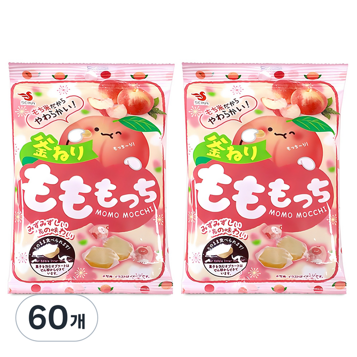 세이카 카라멜 복숭아 모찌, 32g, 60개
