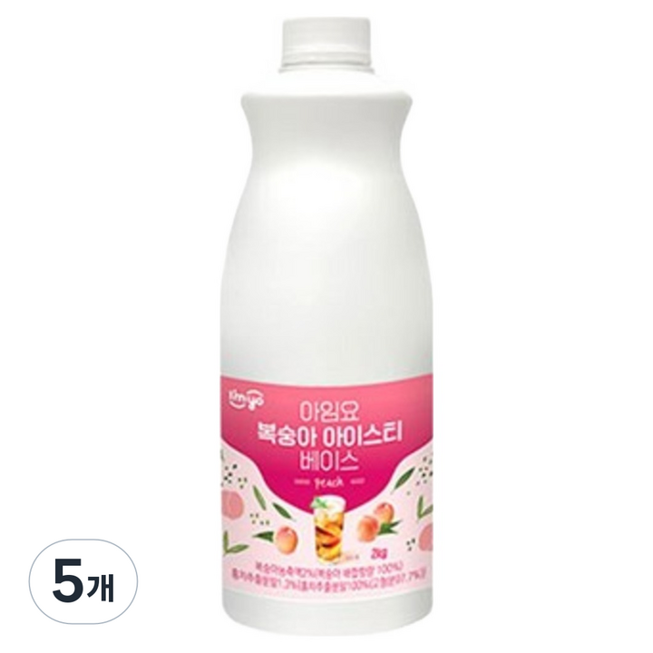 아임요 복숭아 아이스티 베이스, 5개, 2kg