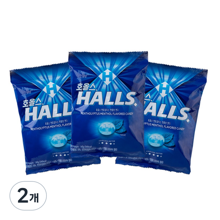 호올스 쉐어백 멘토립터스 멘톨향 캔디, 140g, 2개