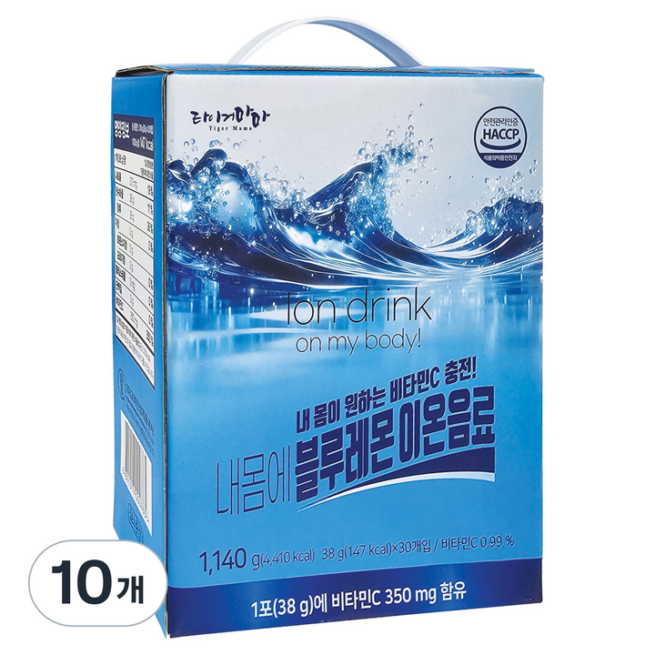 타이거마마 내몸에 블루레몬 이온음료, 300개, 38g