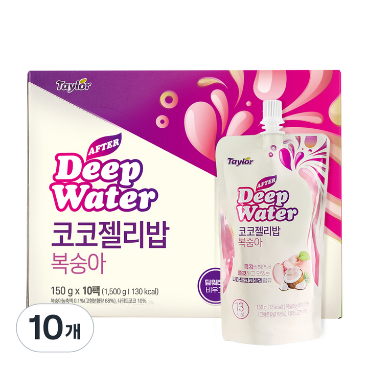 테일러 애프터 딥워터 코코젤리밥 복숭아 10개입, 1.5kg, 10개