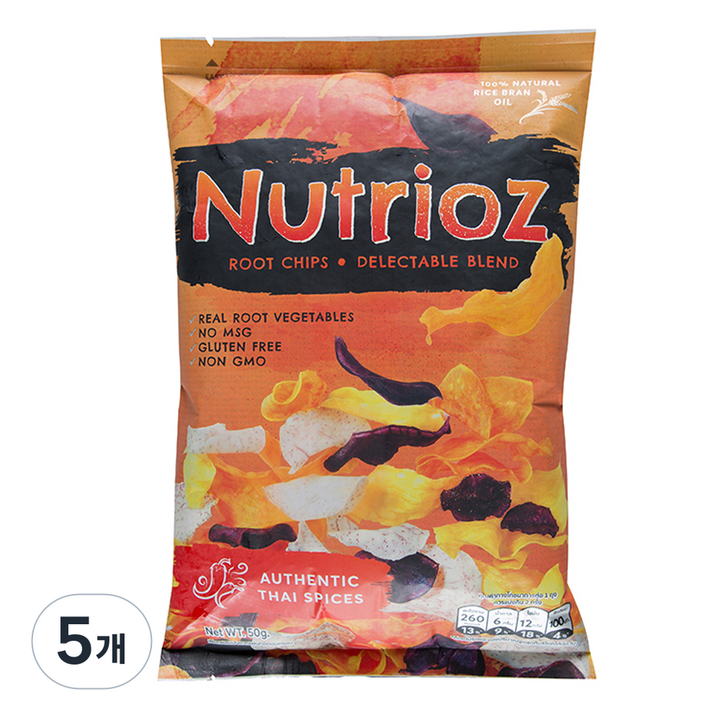 뉴트리오즈 루트칩 어센틱 타이스파이스, 50g, 5개