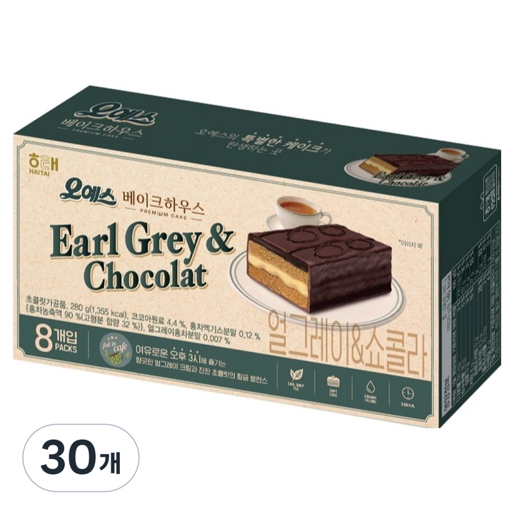 해태제과 오예스 얼그레이&쇼콜라, 280g, 30개