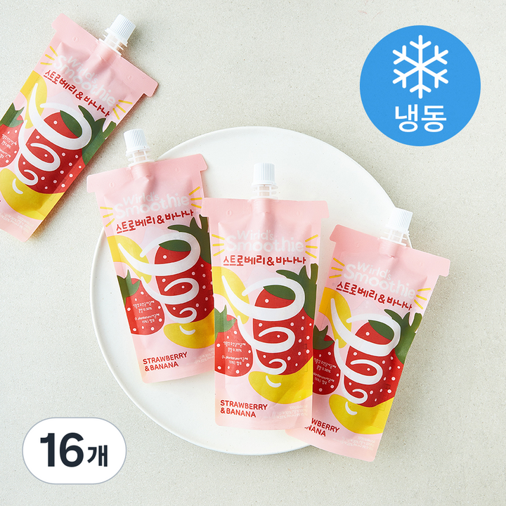 잠바 스트로베리 & 바나나 스무디 (냉동), 100g, 16개
