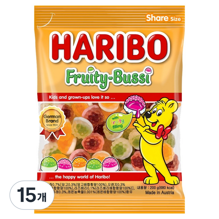 하리보 프루티부시 젤리, 200g, 15개