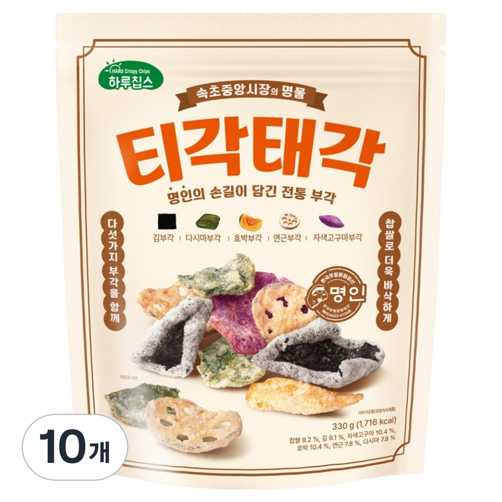 하루칩스 티각태각 부각, 330g, 10개
